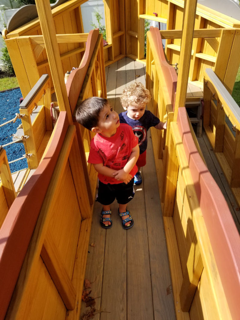 Children on pirate ship